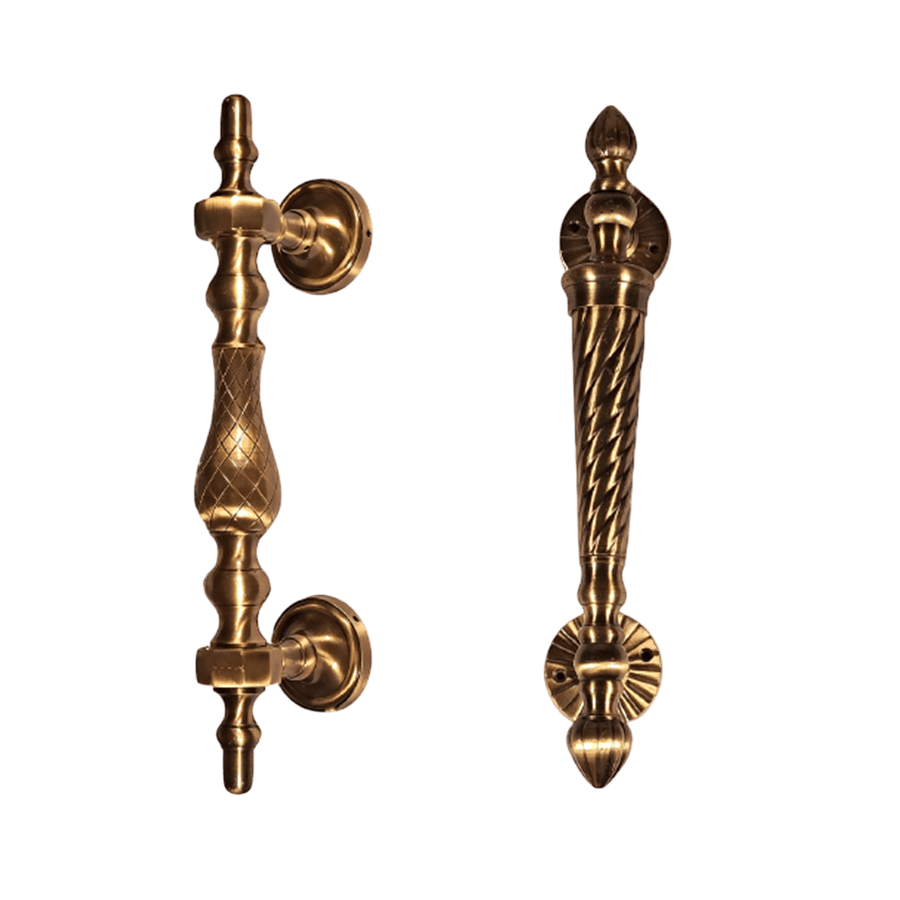 FANCY BRASS DOOR HANDLE (ANTIQUE)